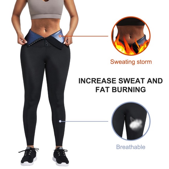 Thermo sauna like High waist sweat storm corset stomach trainer leggings - Picture 5 of 7